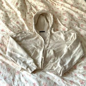 brandy melville crop zip up hoodie
